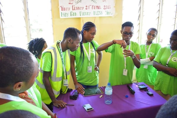 Monique carrying out a solar practical training